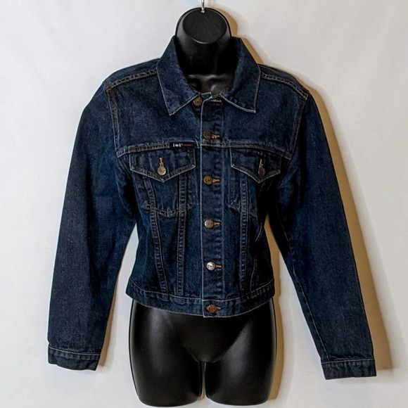 l.e.i. Blue Denim Jean Jacket Junior's Size Medium - Picture 1 of 6